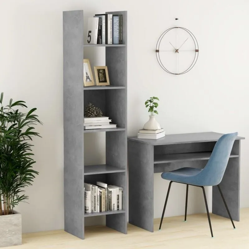 Libreria Grigio Cemento 40x35x180 cm in Legno Multistrato - Vidaxl