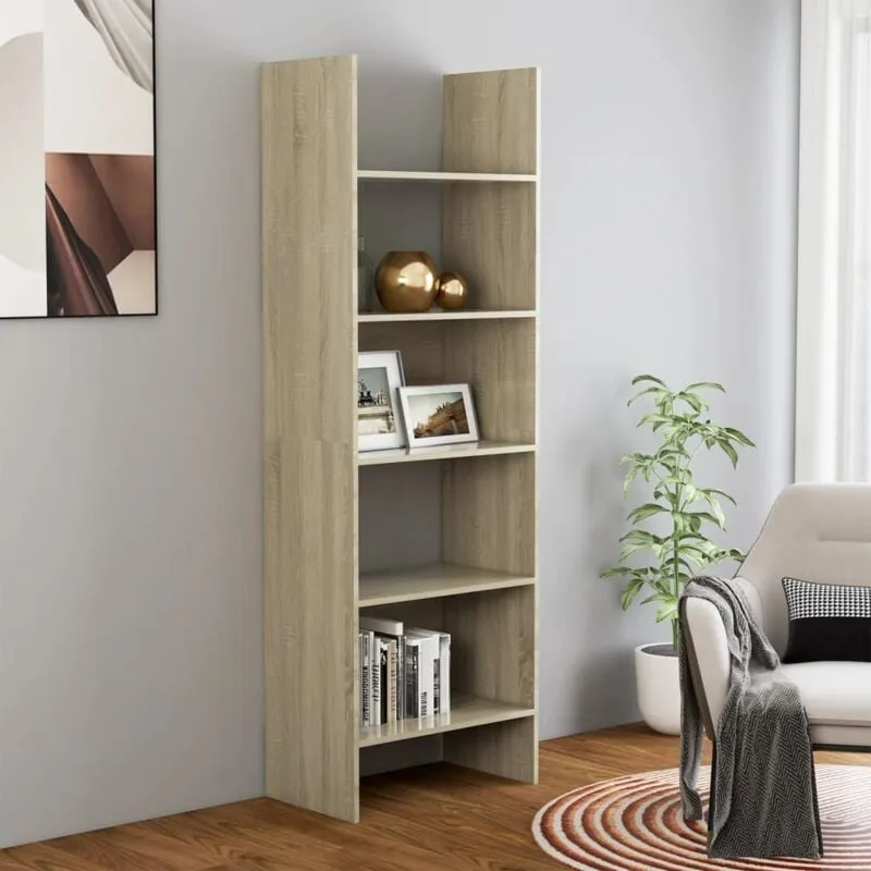 Libreria Rovere Sonoma 60x35x180 cm in Legno Multistrato - Vidaxl