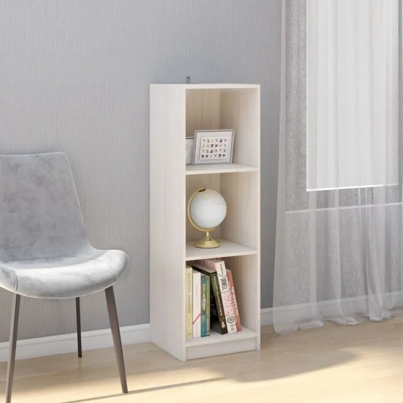Nova - Libreria in legno dal design moderno e minimal con 3 scomparti vari colori colore : Bianco