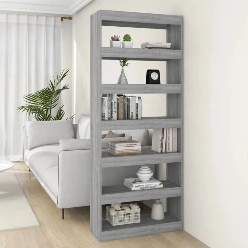 Nova - Libreria in legno ideale per salotto o ufficio con 6 ripiani vari colori colore : Grigio