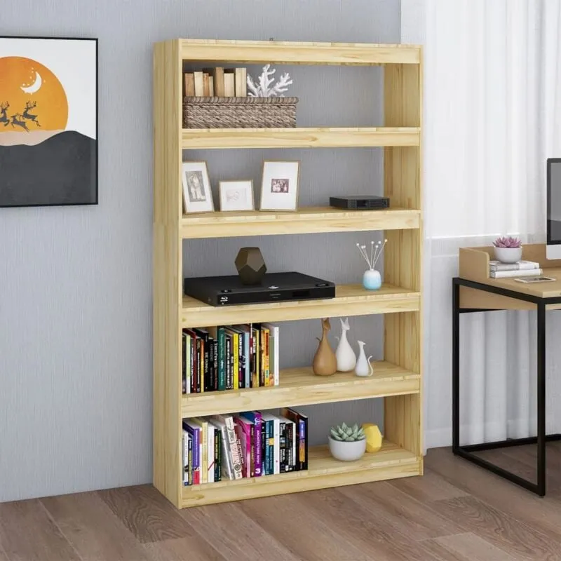 Nova - Classica libreria in legno con 5 scomparti ideale per ogni stanza vari colori colore : Marrone Chiaro