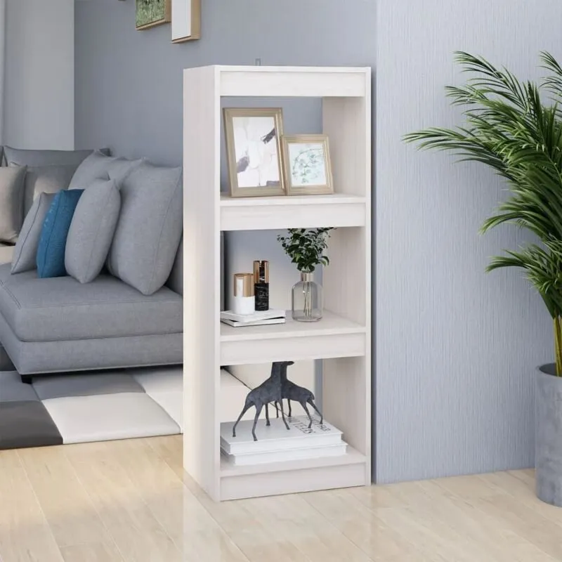 Nova - Libreria design elegante in legno di pino 40x30x103cm a 3 ripiani vari colori colore : Bianco