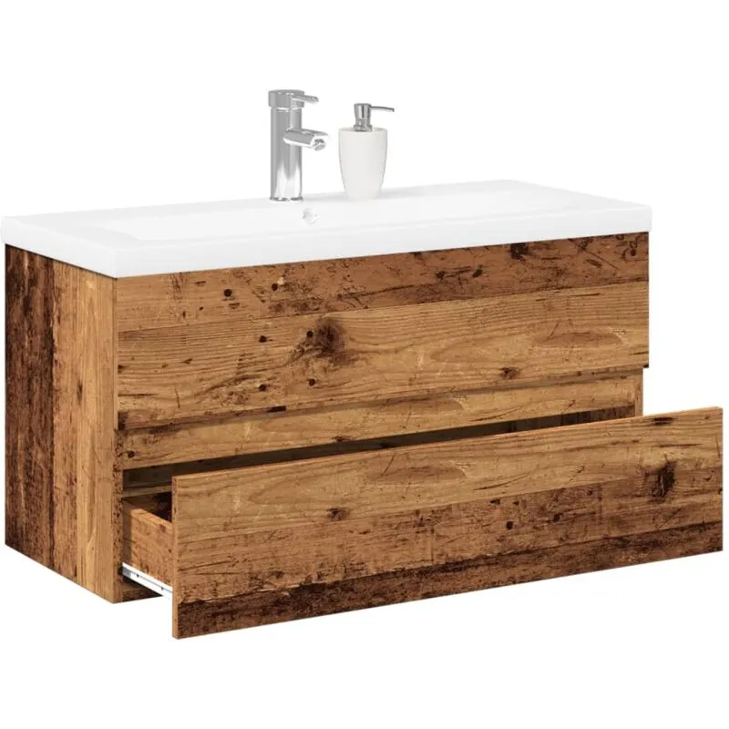 Vidaxl - Mobile Bagno con Lavabo Integrato Legno Antico 91x39,5x49 cm