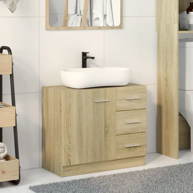 Vidaxl - Mobile Sottolavabo Rovere Sonoma 63x30x54 cm Legno Multistrato Marrone