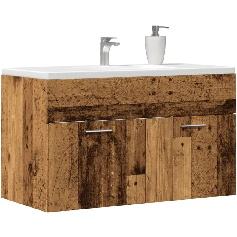 Mobile da Bagno Legno Antico 80x38,5x46 cm Legno Multistrato - Vidaxl