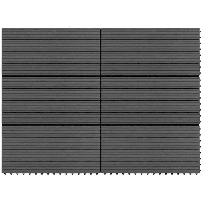 Piastrelle per Decking wpc 6 pz 60x30 cm 1,08 m² disponibili vari colori colore: Nero