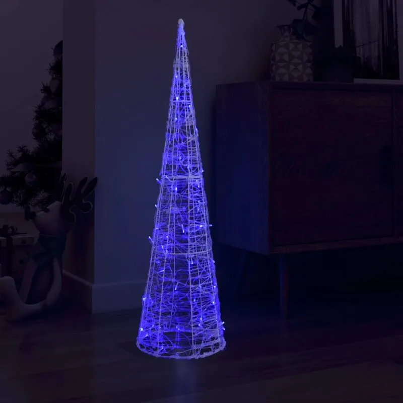 Piramide Decorativa Cono di Luce led Acrilico Blu 120 cm - Vidaxl