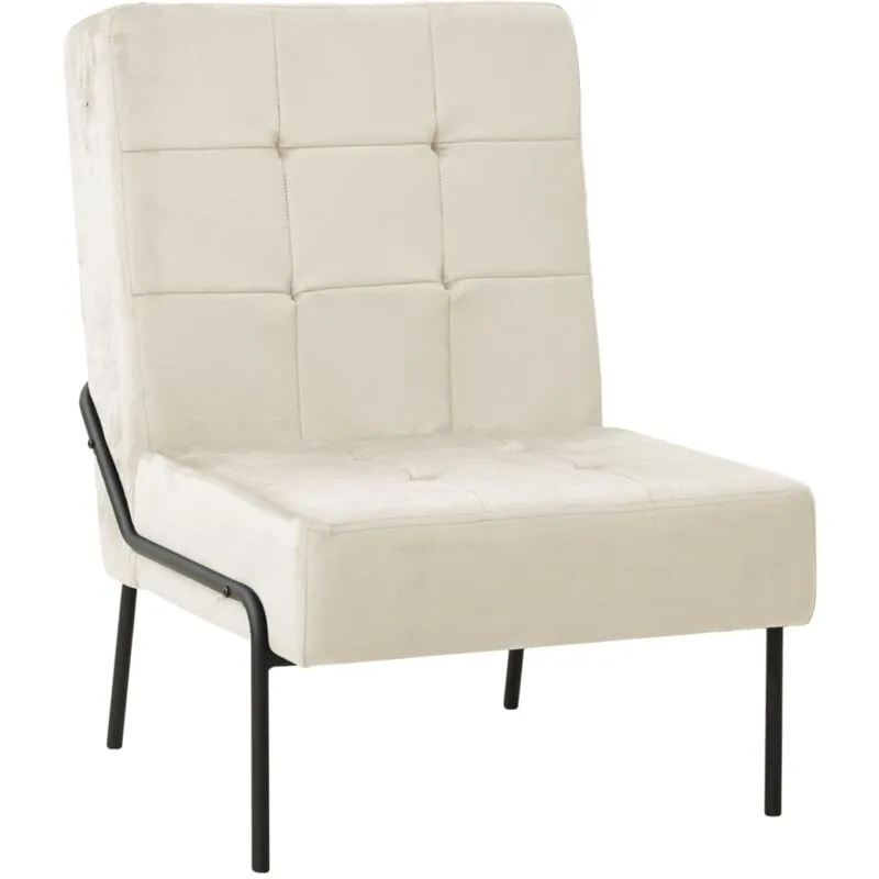 Poltrona Relax 65x79x87 cm Bianco Crema in Velluto - Vidaxl