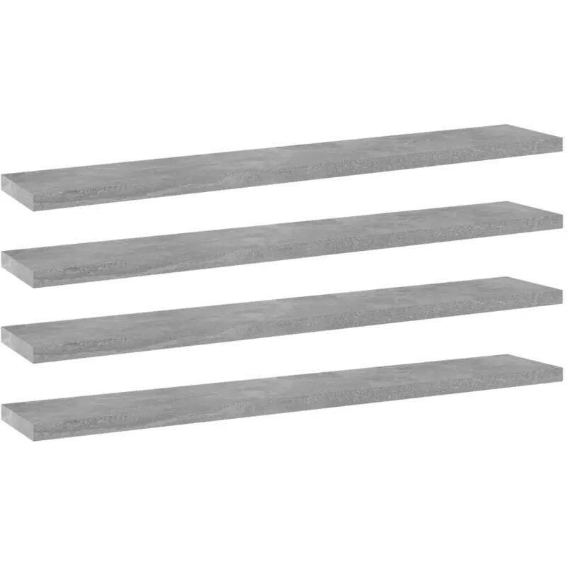 Ripiani per Libreria 4pz Grigio Cemento 60x10x1,5cm Multistrato - Vidaxl