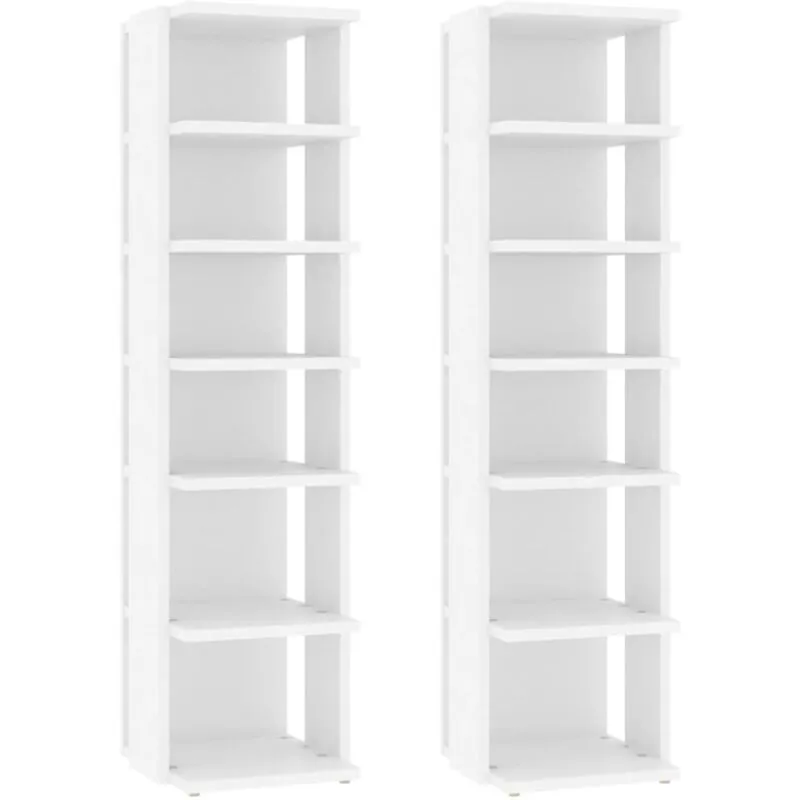 Scarpiere 2 pz Bianche 27,5x27x102 cm in Legno Multistrato Vidaxl Bianco