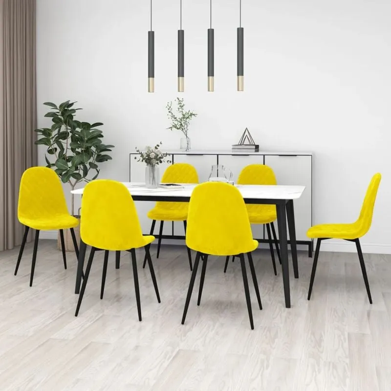 Vidaxl - Sedie da Pranzo 6 pz Giallo Senape in Velluto