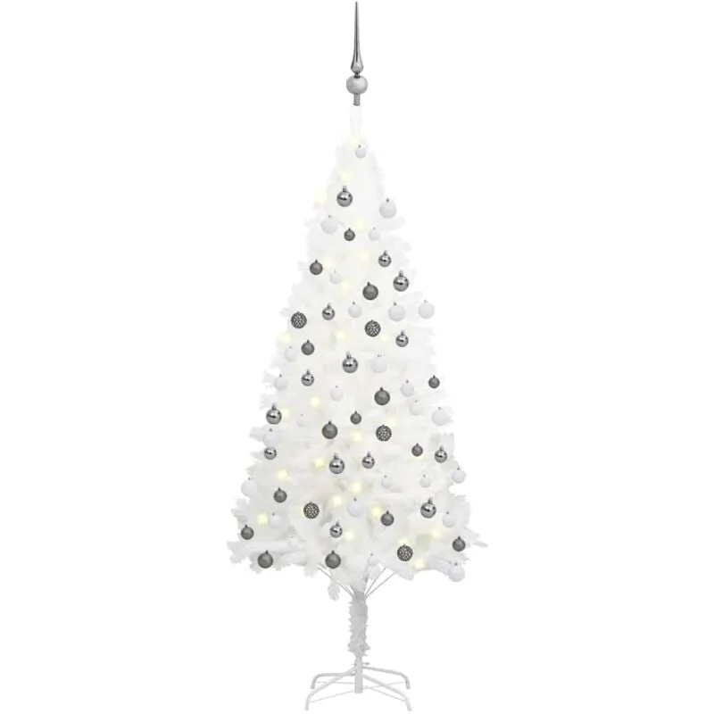 Vidaxl - Albero di Natale Preilluminato con Palline Bianco 120 cm