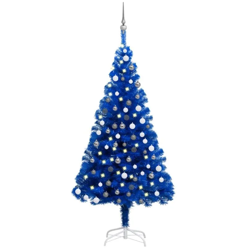 Vidaxl - Albero di Natale Preilluminato con Palline Blu 150 cm pvc