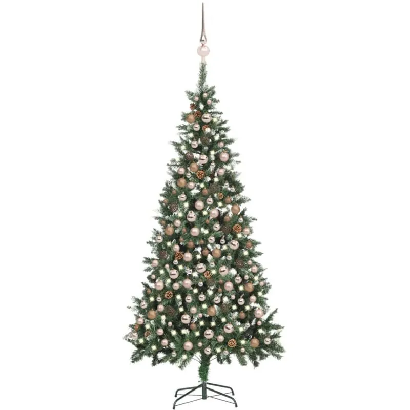 Albero di Natale Preilluminato con Palline e Pigne 210 cm - Vidaxl