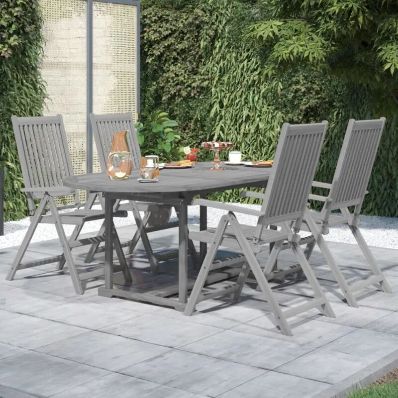 Set da Pranzo per Giardino 5 pz in Legno Massello di Acacia - Vidaxl