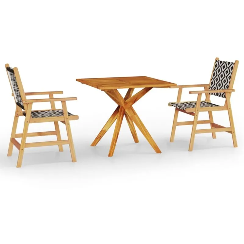 Set Mobili da Pranzo per Giardino 3 pz Legno Massello di Acacia - Vidaxl