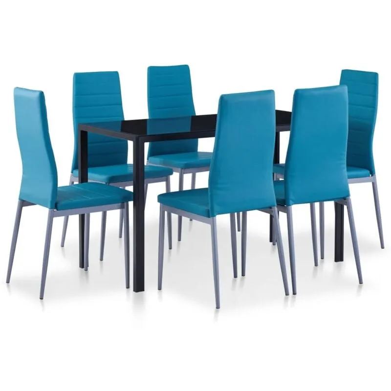 Set da Pranzo 7 pz Blu - Vidaxl