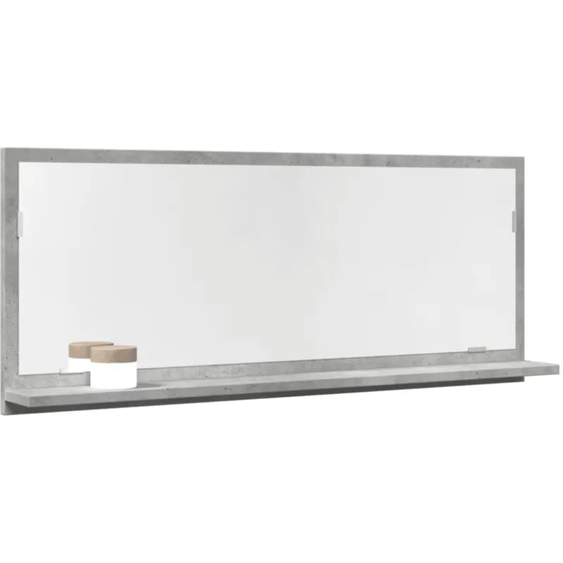 Mobile Bagno con Specchio Grigio Cemento 90x11x37 cm Truciolato - Vidaxl