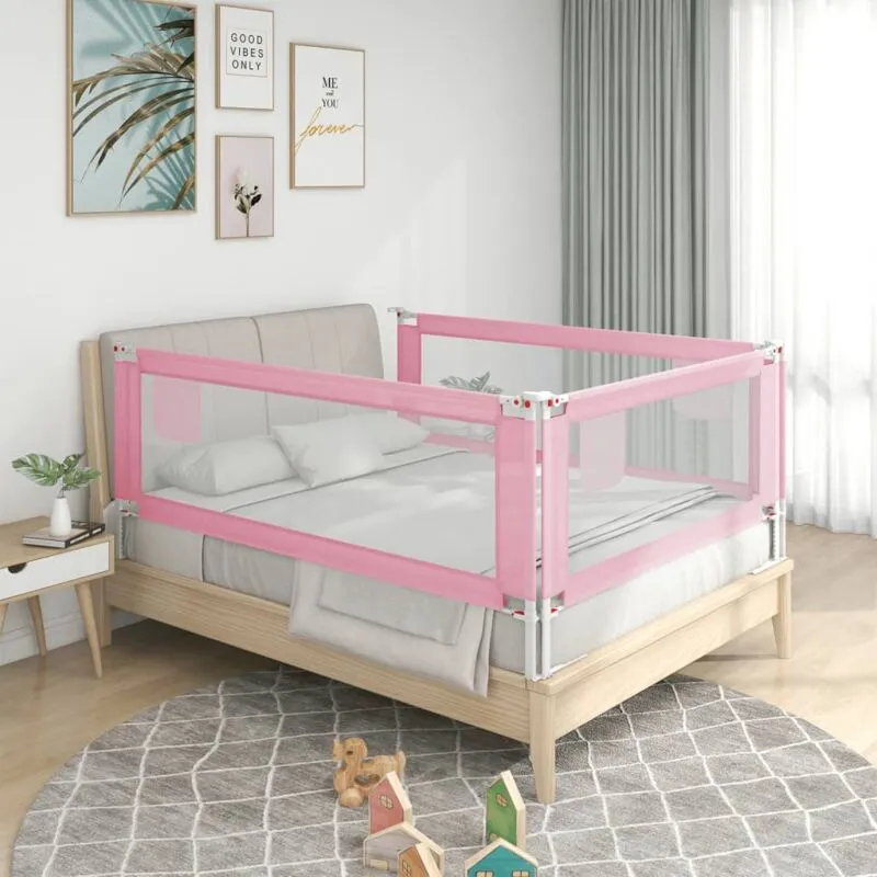 Vidaxl - Sponda Letto di Sicurezza per Bambini Rosa 100x25 cm in Tessuto