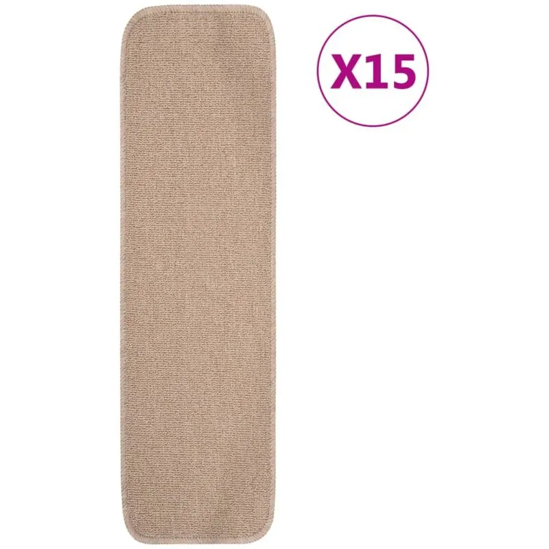 Vidaxl - Tappetini Scale Antiscivolo 15 pz 75x20 cm Beige Rettangolari