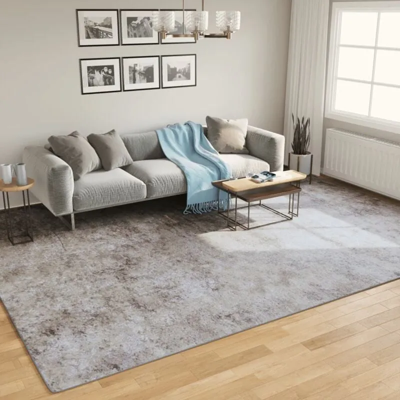 Tappeto Lavabile Grigio 400x300 cm Antiscivolo - Vidaxl