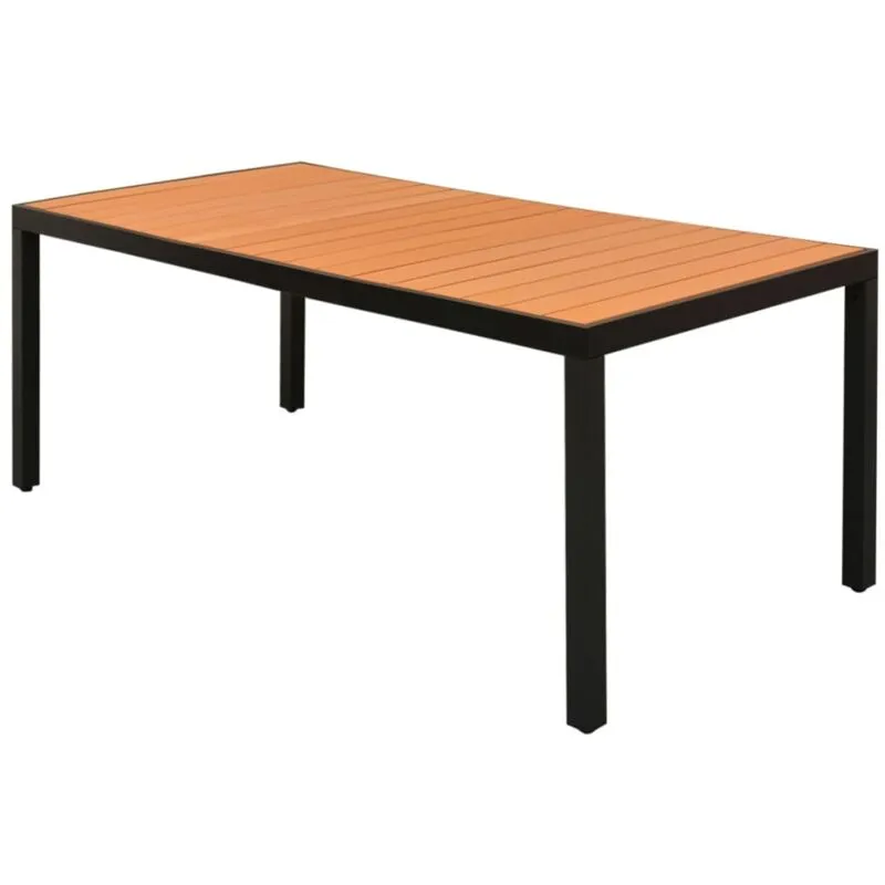 Tavolo da Giardino Marrone 185x90x74 cm robusto in Alluminio e wpc