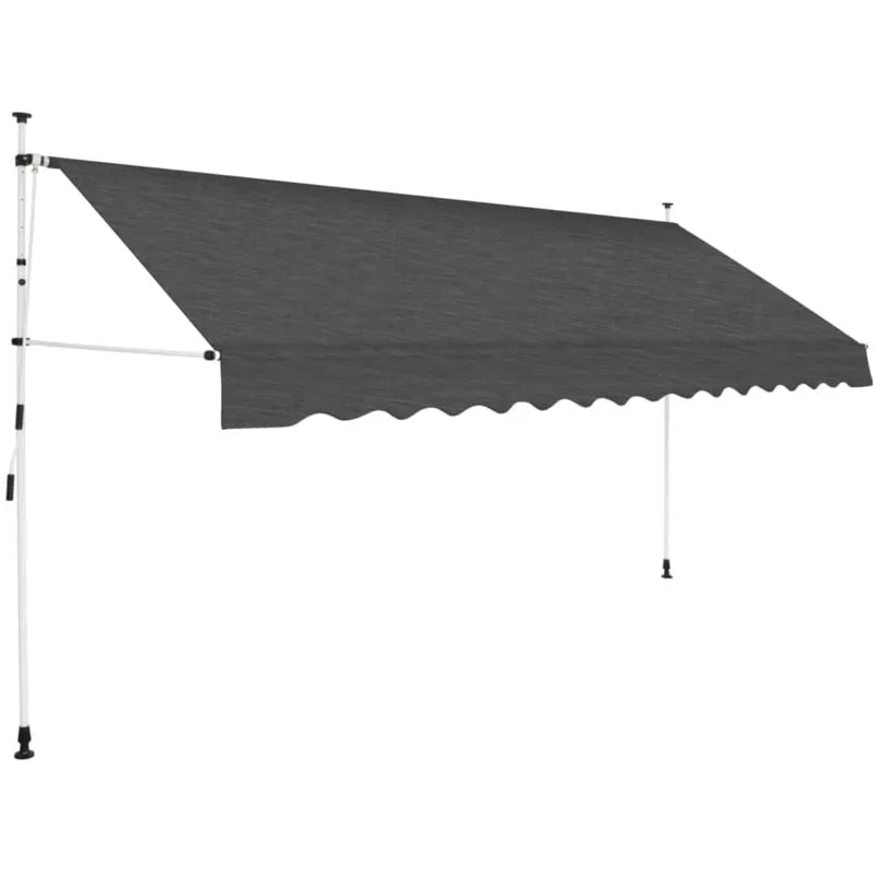 Tenda da Sole Retrattile Manuale, Telo Ombreggiante 350 cm Antracite Vidaxl