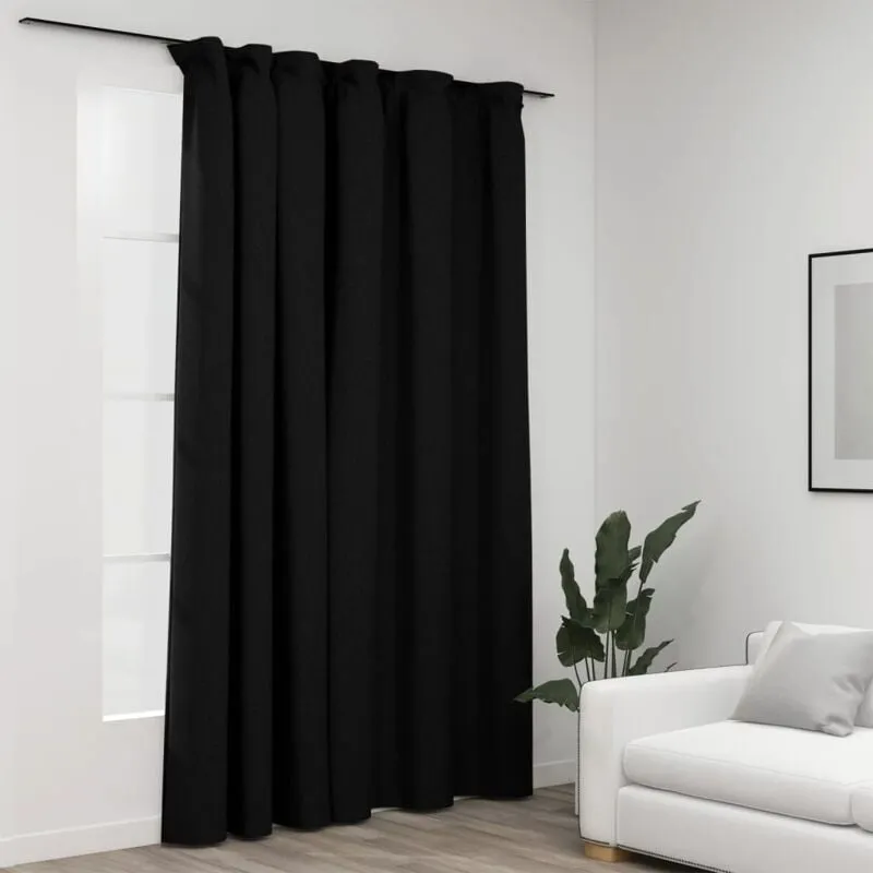 vidaXL Tenda Oscurante Effetto Lino con Ganci Antracite 290x245 cm