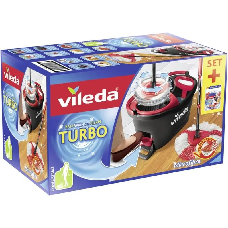  158572 TURBO BOX inkl. TURBO REFILL MICROFIBRE 2in1 Ersatzkopf Kit di lavaggio 1 pz.