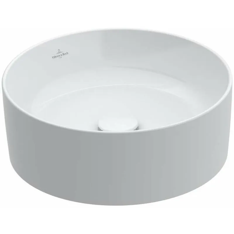 Collaro - Lavabo da appoggio, diametro 40 cm, CeramicPlus, Stone White 4A1840RW - Villeroy&boch