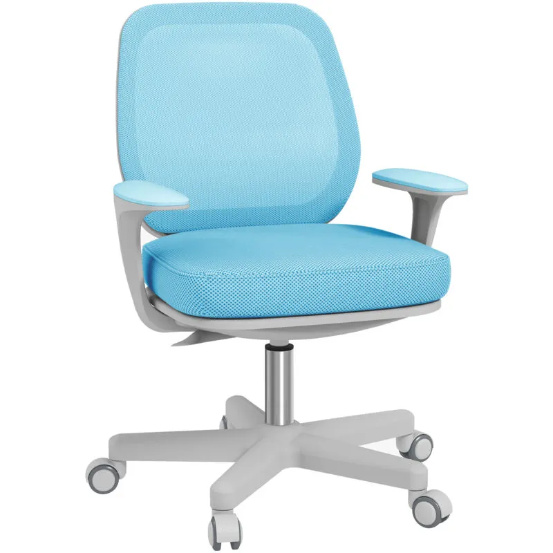 Sedia Ergonomica e Traspirante con 5 Rotelle Azzurra - Vinsetto