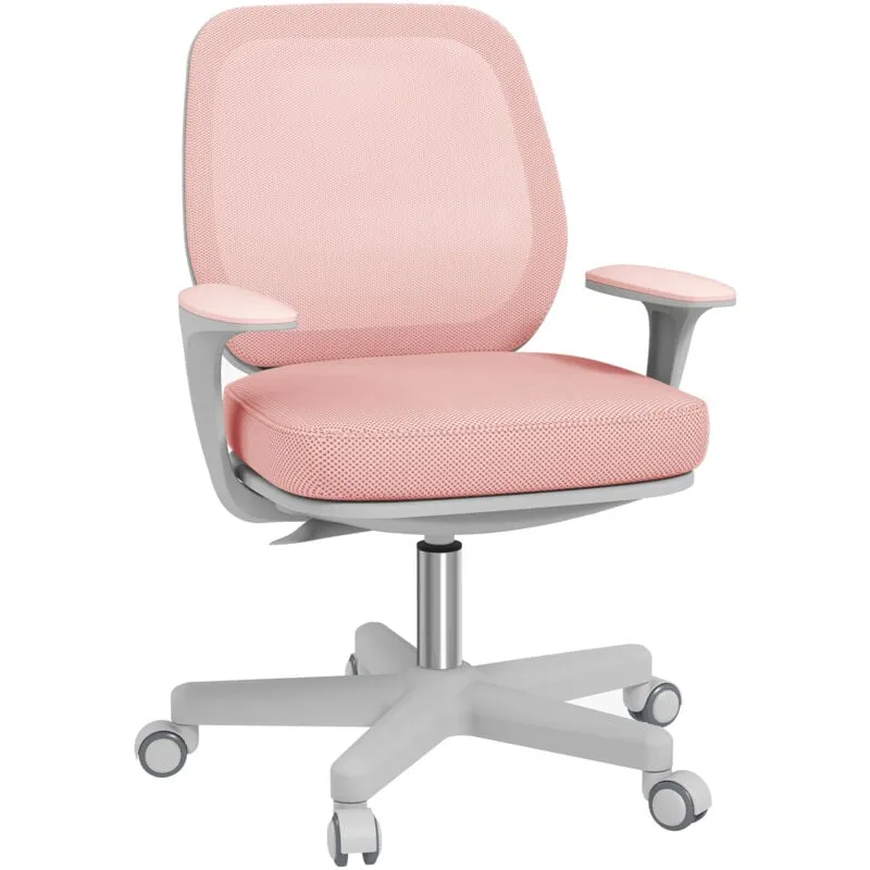 Vinsetto - Sedia Ergonomica e Traspirante con 5 Rotelle Rosa