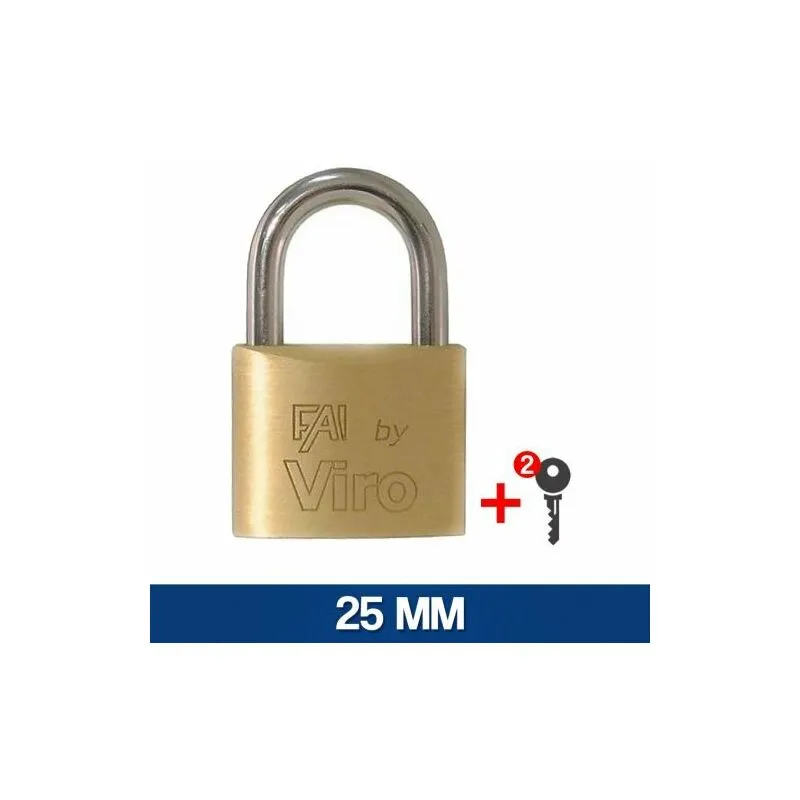 Lucchetto sicurezza Viro con due chiavi varie misure 27280V mm 25 (27281)