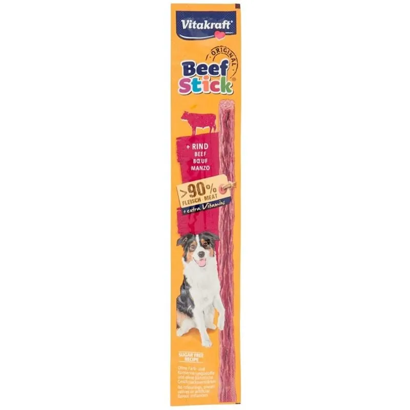 Beef-stick snack per cane alla carne in confezione da 12 gr gusto manzo