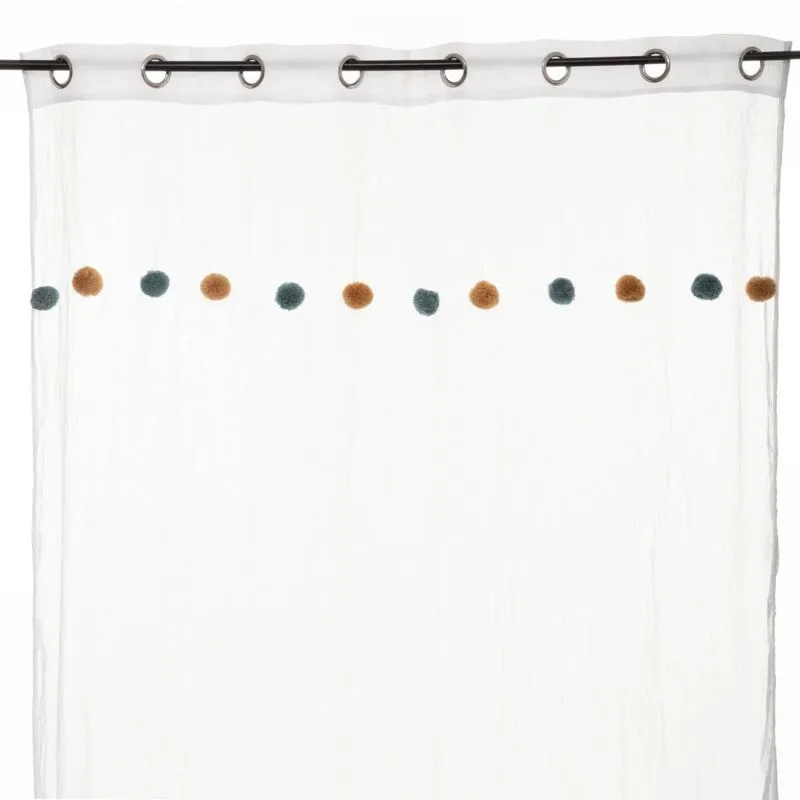 Velo per bambini con nappe blu 140x240cm Atmosphera créateur d'intérieur - Bianco