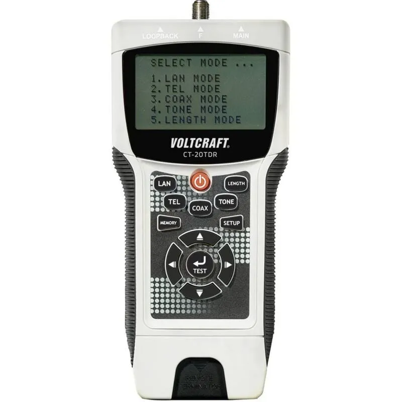 Tester cavi CT-20TDR Voltcraft CT-20TDR Adatto per cavi schermati/non schermati, CAT3, CAT4, CAT5, CAT5E, CAT6, coassia