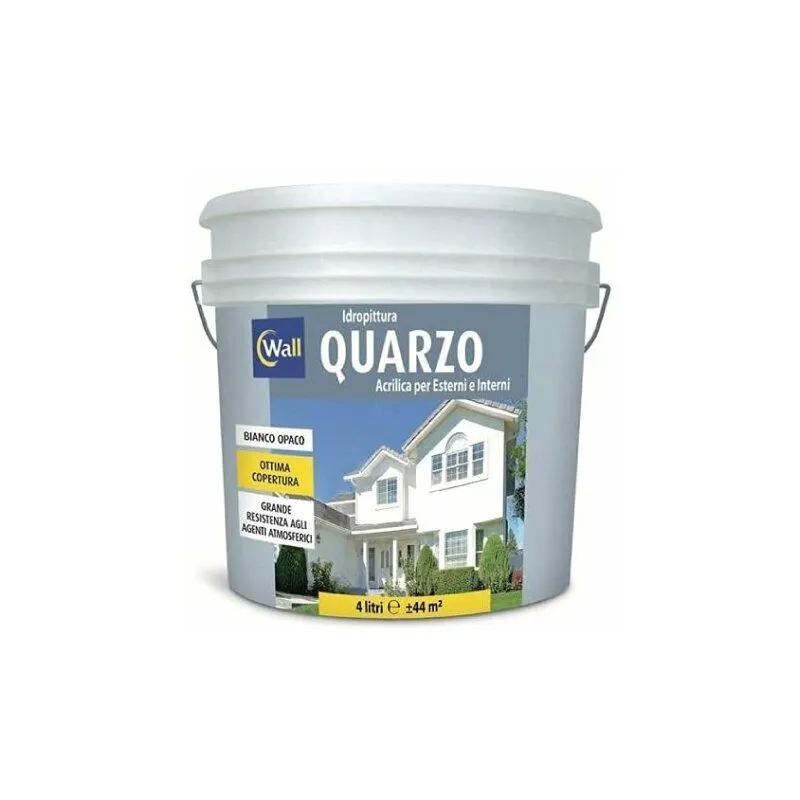 Wall - Idropittura Murale Acrilica Al Quarzo Alta Copertura Colore Bianco 4 Lt.