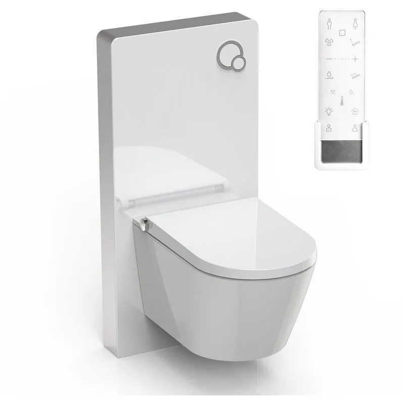  - Pacchetto wc 8: sistema completo wc con bidet integrato pro+ 1102 & modulo sanitario 805 in bianco