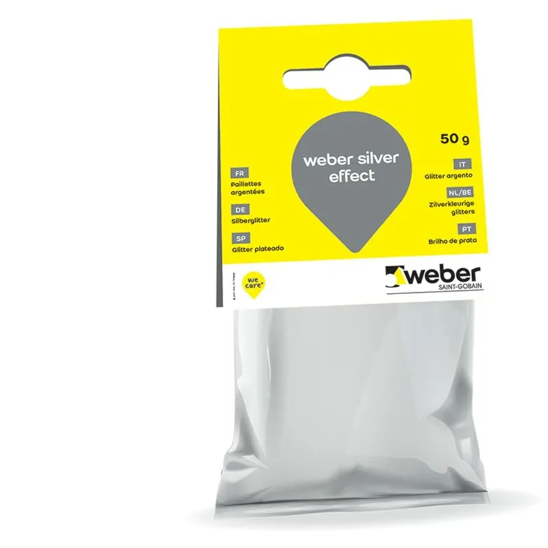  Saint Gobain - weber  Silver Effect, 50 g, glitter argento da aggiungere a una malta per fughe di piastrelle.