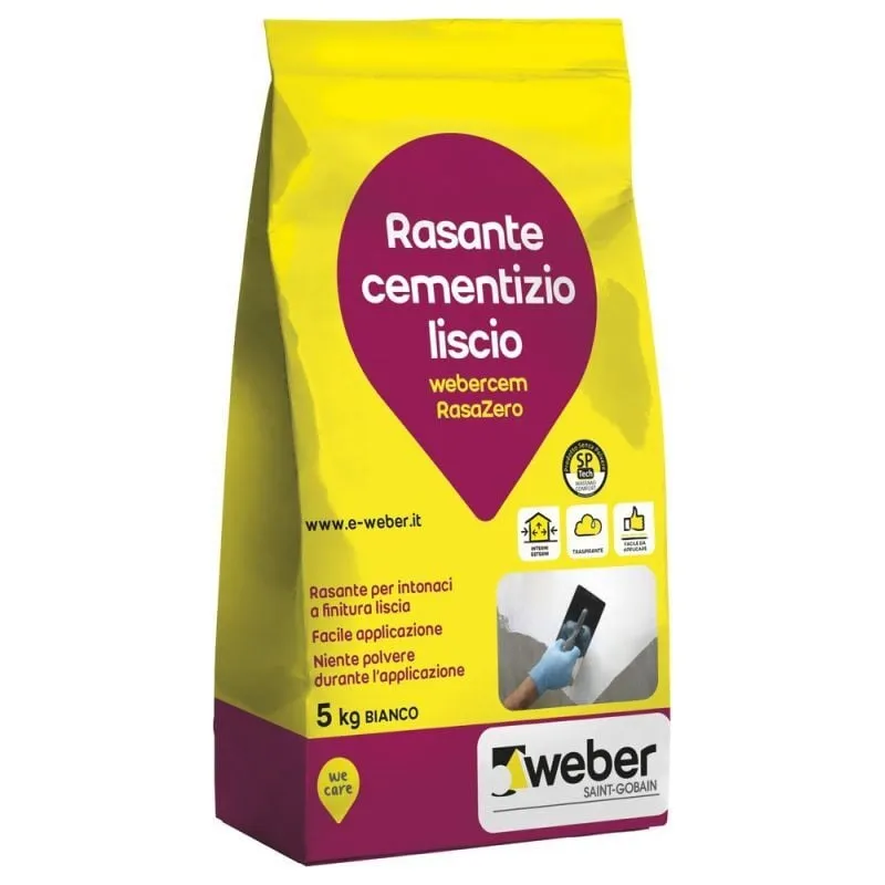 Webercem rasazero rasante traspirante bianco sacco kg 5