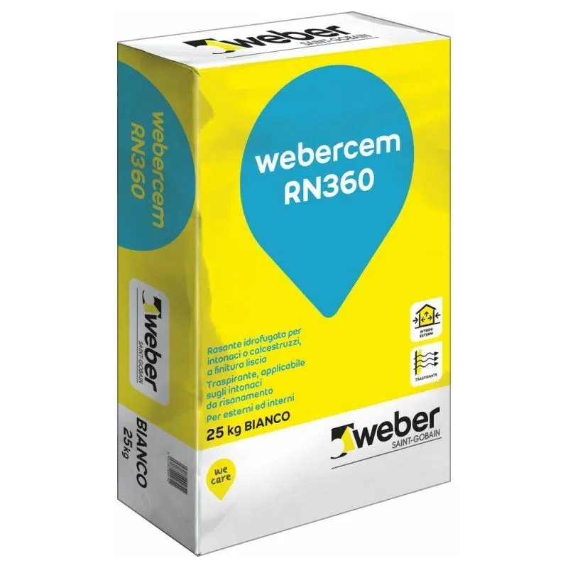 Webercem rn360 rasante cementizio bianco sacco kg 25