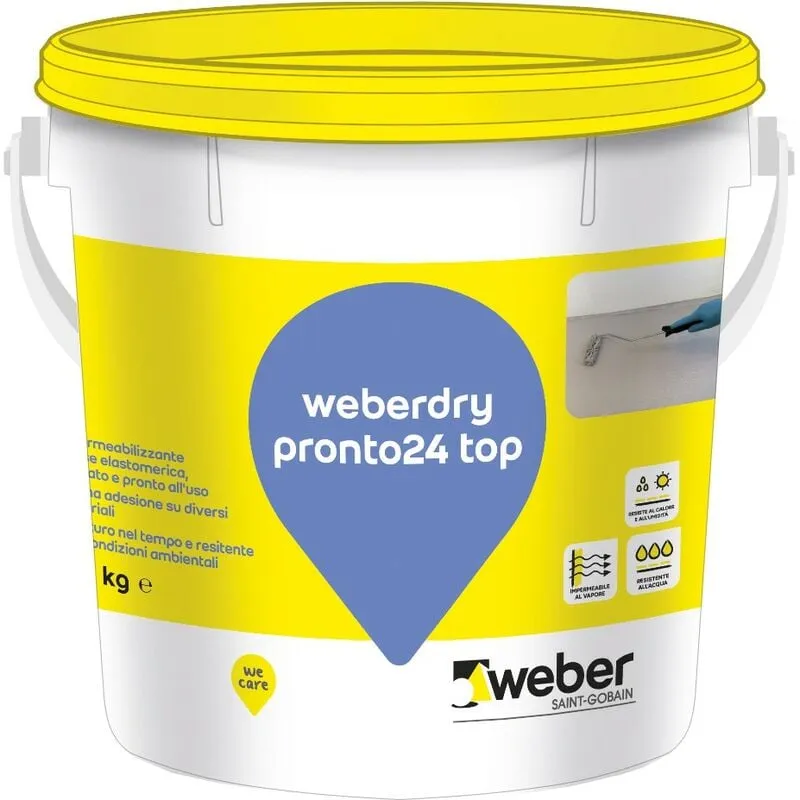 Weber Saint Gobain - Weberdry pronto24 top kg5 rosso mattone impermeabilizzante