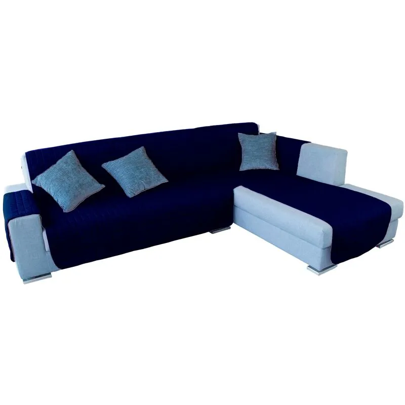 Copridivano Chaise-Longue 2 posti reversibile - Adattabile ad entrambi i lati blu - Wellhome