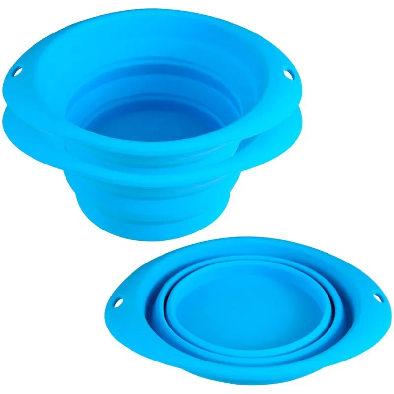 Set di 3 ciotole rotonde pieghevoli in silicone blu - hearts&homies - Blu - Wellhome