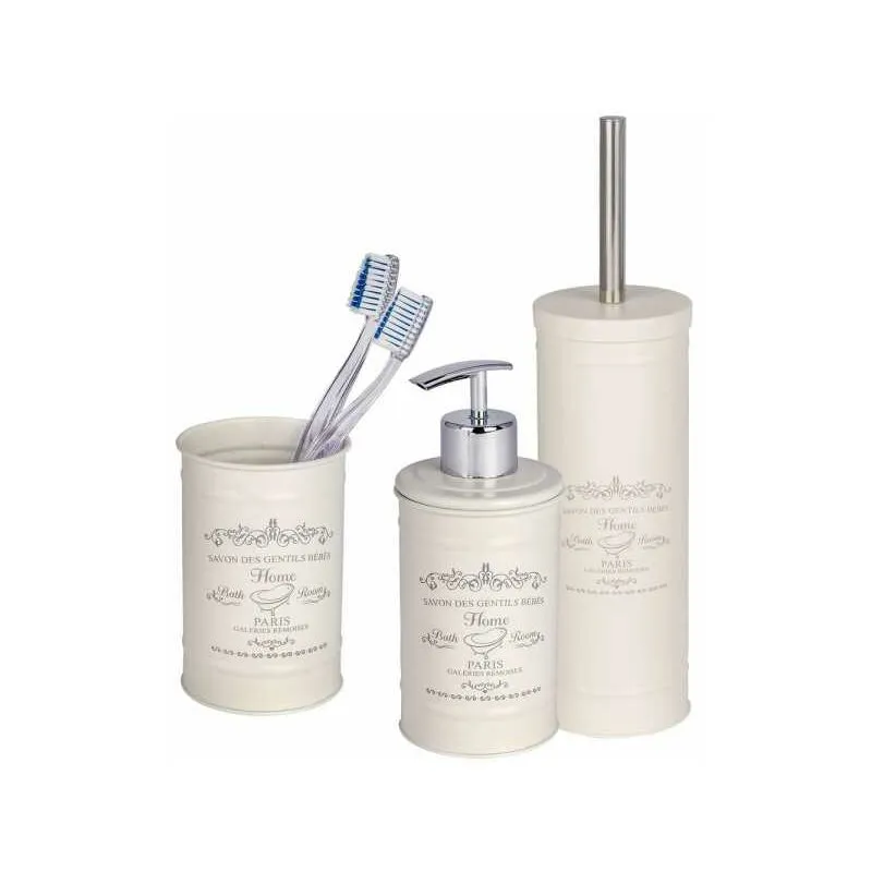 Set di accessori per il bagno, Dispenser per Sapone Liquido, Spazzola wc, Porta Spazzolino, Home - 