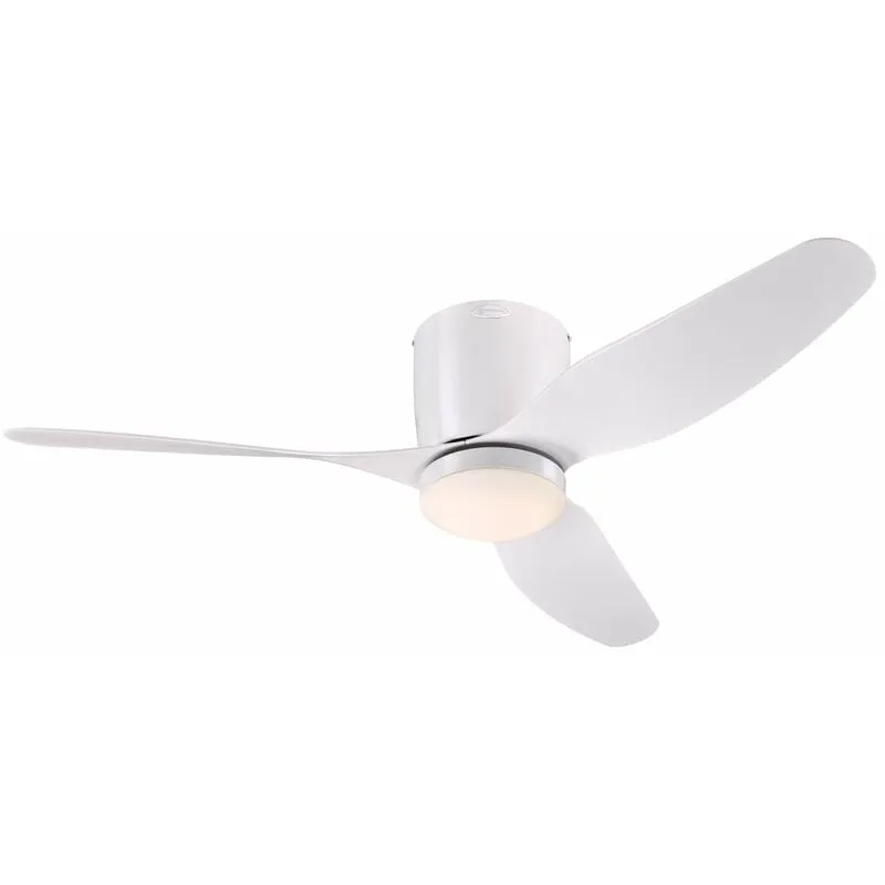 Ventilatore da soffitto per interni bianco da 117 cm  Lighting Carla con luce e telecomando, fissaggio con luce led dimmerabile con vetro