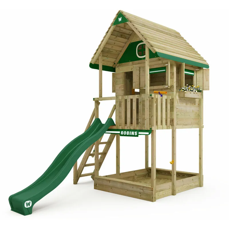 Wickey - Casa su palafitte per bambini Smart ClubHouse con scivolo, casa sull'albero con sabbiera, scala per arrampicarsi e accessori per il gioco �
