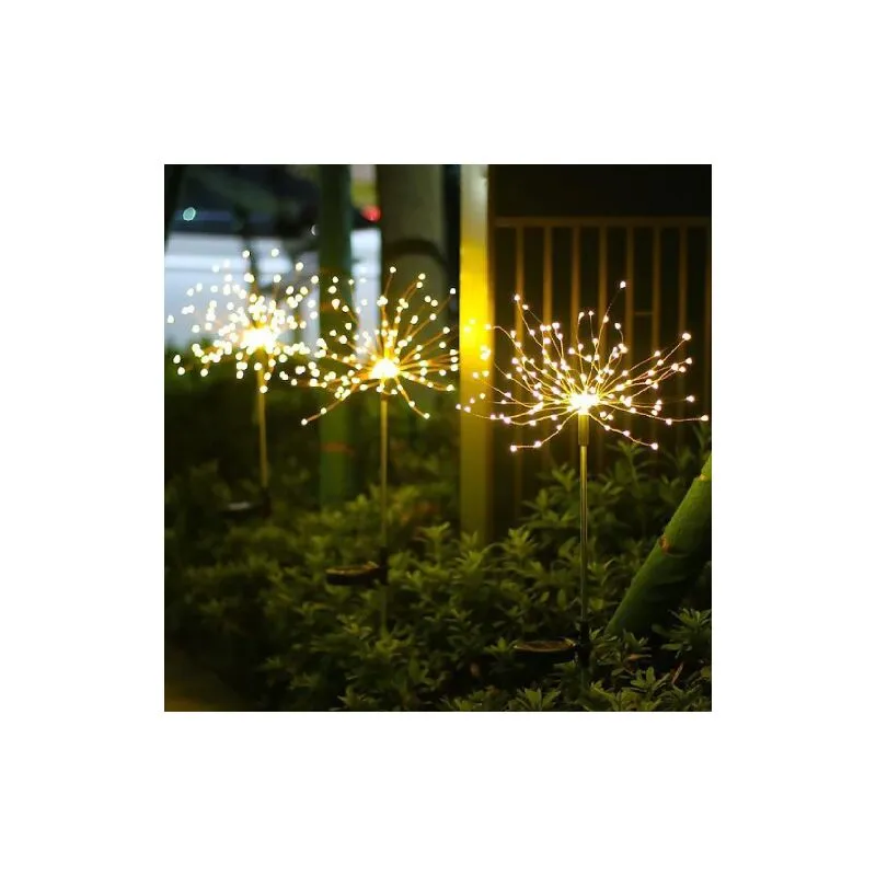  - 4845 albero alberello luminoso da giardino 60 cm con 80 microled bianco caldo a pannello solare con giochi di luce e telecomando per interno