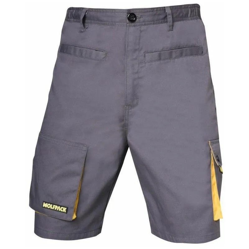 Wolfpack - Pantalone corto grigio/giallo da lavoro taglia 38/40 s