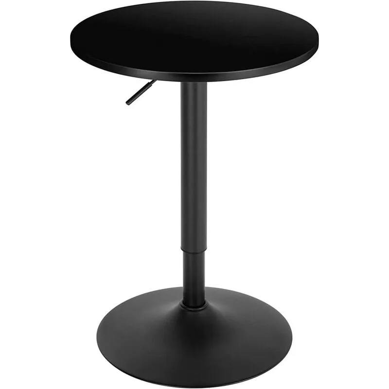360° Girevole Tavolo regolabile in altezza Rotondo tavolo alto da bar Nero - Woltu